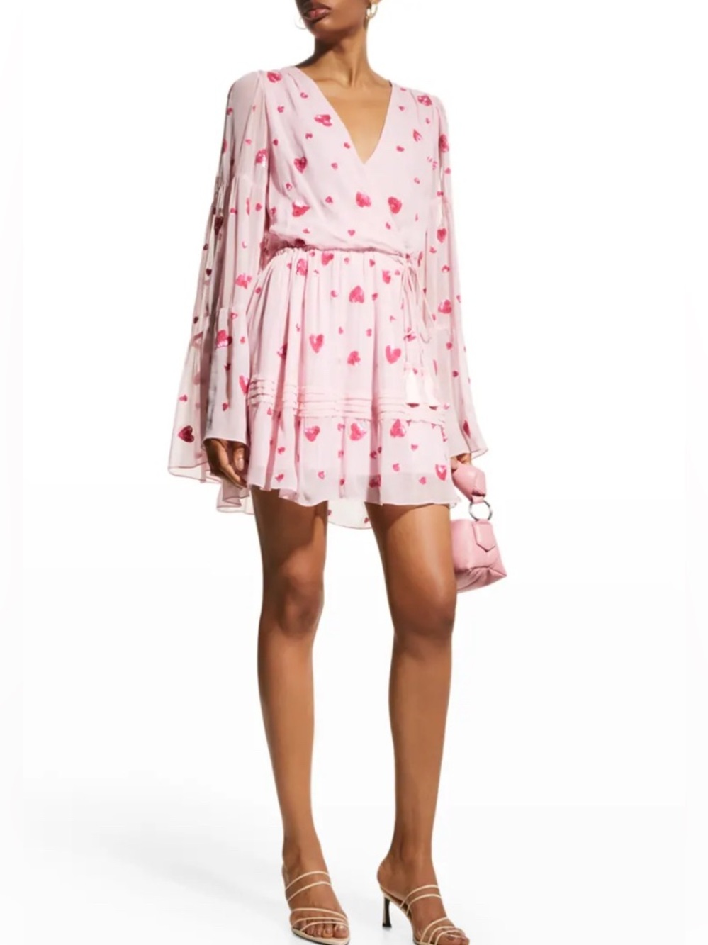 NWT Rococo Sand Tala Sequin Embellished Hearts Mini Dress Size Small